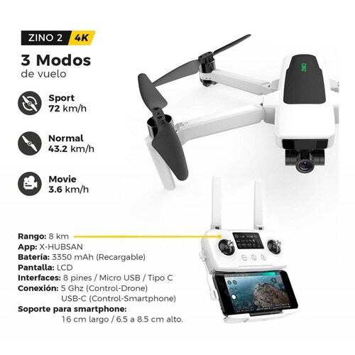 Drone Binden Zino 2 Cámara Uhd 4k Gps Estabilizador 8km 33mi 