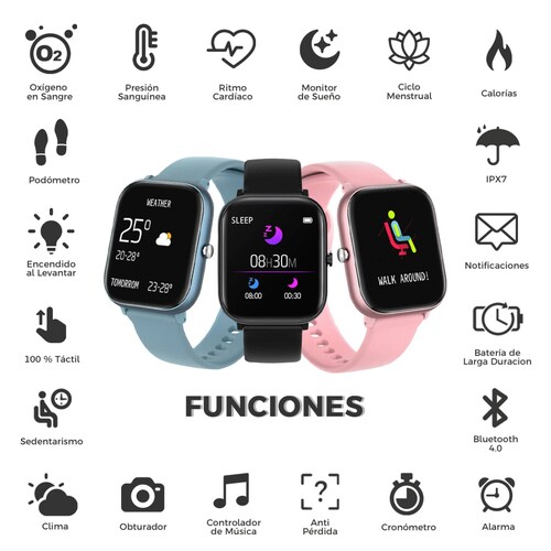 Smartwatch BINDEN P8 MultiDeportes iOS/Android Rosa