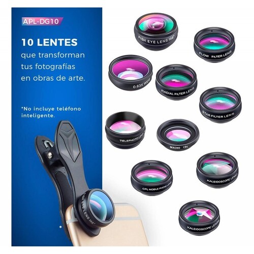 Kit de Lentes p/Celular BINDEN 10 en 1 Universal 