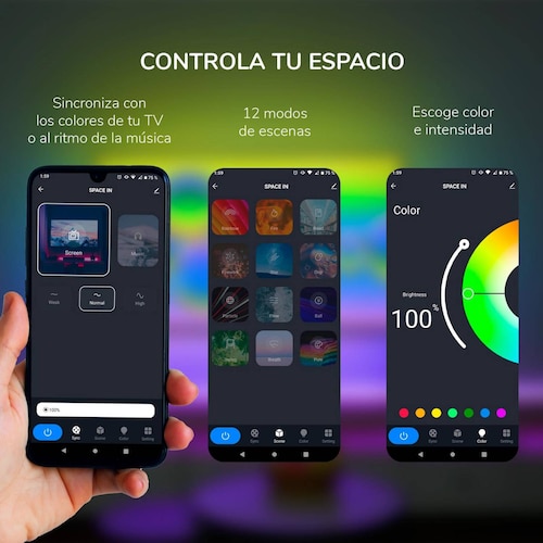 Tira Led Inteligente BINDEN SPACE IN para TV Hasta 65" 