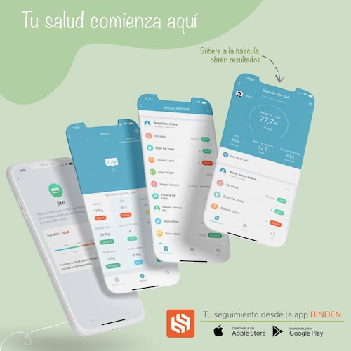 Báscula Inteligente BINDEN ERA Self 18 Mediciones App BINDEN Rosa