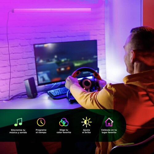 Escritorio Gamer Pro con luces LED RGB 7 Colores