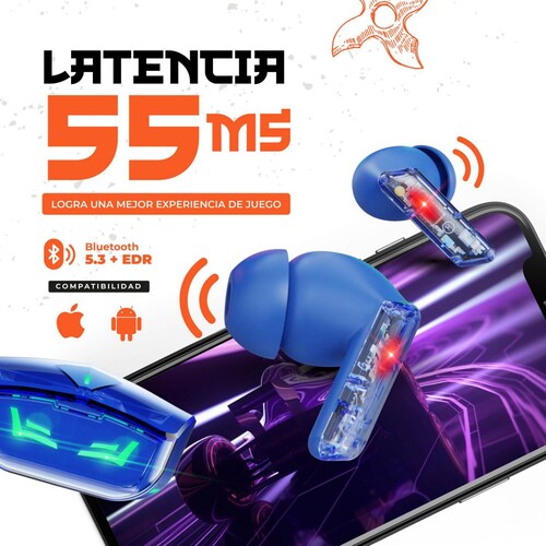 Audífonos Gamer Binden Dark Ninja con Reducción de Ruido. Negro