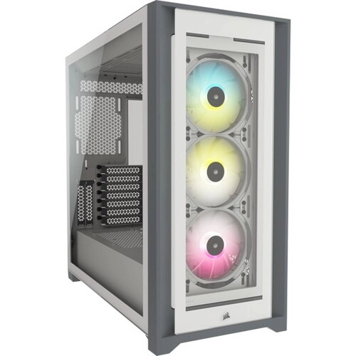 GABINETE CORSAIR ICUE 5000X RGB BLANCO ATX CRISTAL MIDITOWER SIN FUENTE CC-9011213-WW.