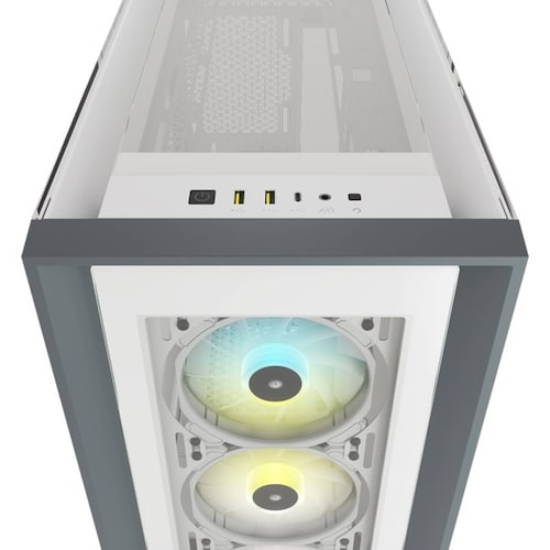 GABINETE CORSAIR ICUE 5000X RGB BLANCO ATX CRISTAL MIDITOWER SIN FUENTE CC-9011213-WW.