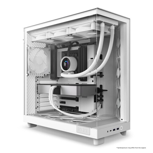Gabinete NZXT H6 Flow con Ventana, Midi-Tower ATX Micro-ATX Mini-ITX USB 3.2 sin Fuente Blanco