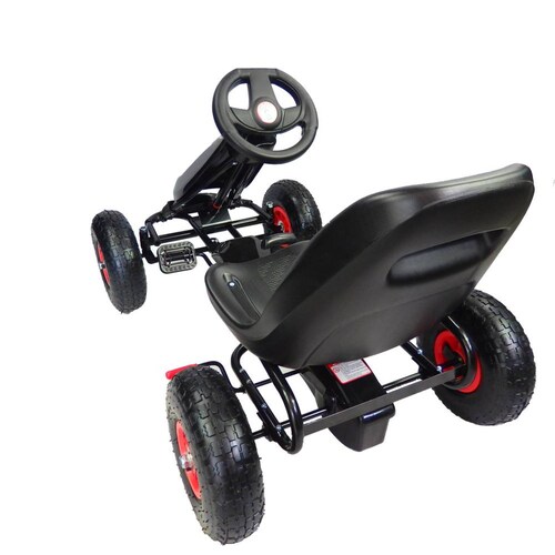Go kart para niños con pedales y llantas de aire Tek Negro 