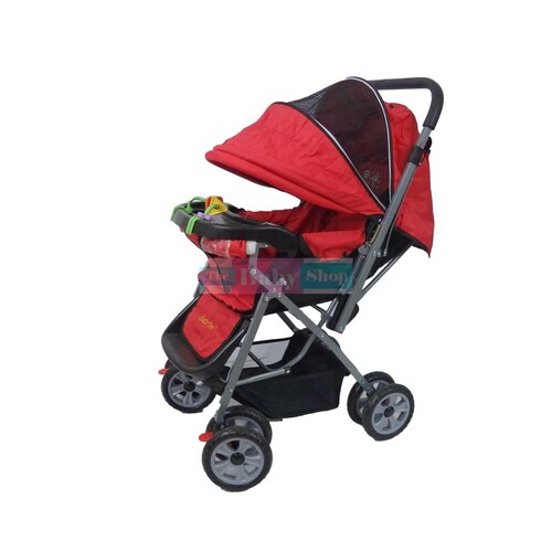 Carriolas Reversible con Charola Carriola rojo, rosa, azul, cafe  - Rojo