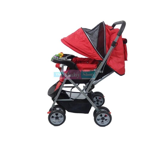 Carriolas Reversible con Charola Carriola rojo, rosa, azul, cafe  - Rojo