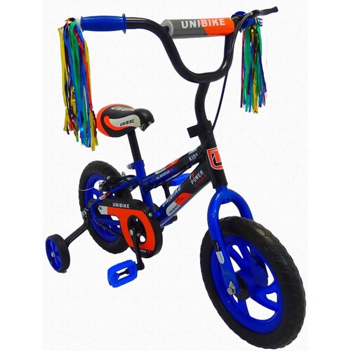 Bicicleta Infantil para niño Rodada 12 con llanta de goma Negro-Azul 