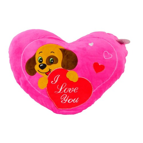 Peluche Corazon con Perrito San Valentín 14 Febrero 30 cm  - Rosa