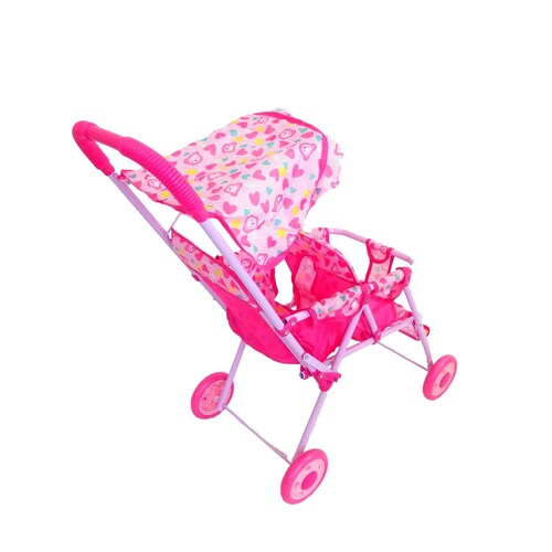 Carriola para muñeca doble de metal de juguete para niñas Oso