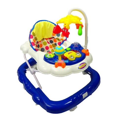 Andadera para Bebe Musical Cangrejo con juguetero musical Azul marino