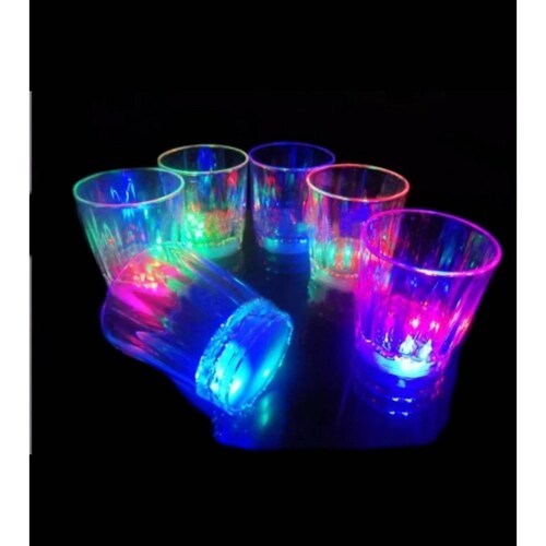 10 Vasos Tequileros Luminosos Led Shot Caballito Bar Fiesta Multicolor