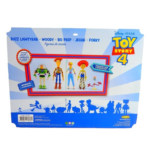 Muñecos Toy Story 4 Buzz Lightyear,Woody,Bopeep,Jessie,Fork  - Multicolor