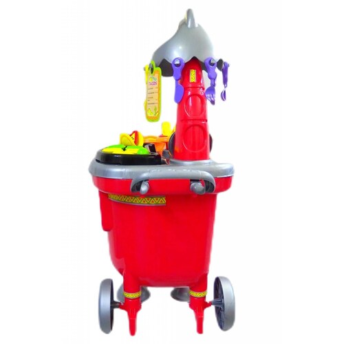Cocinita Infantil Carrito de Tacos, Juguete para Niños 23 pz  - Rojo