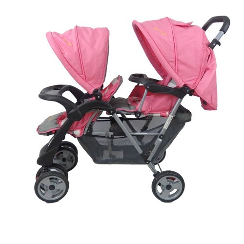 Carriolas Dobles Gemelar de Lujo  - Rosa