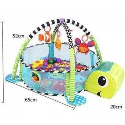 Tapete Gimnasio Y Corral Juguete Para Bebe Con 30 Pelotas  - Tortuga