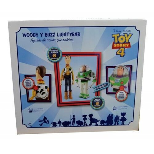 Figura Buzz Y Woody Set Luz Habla Español Toy Story 4 Verde