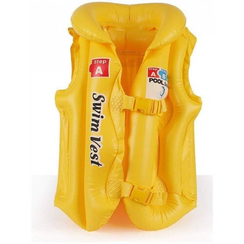 Chaleco Salvavidas Inflable Infantil Flotador Niños Alberca 50x31cm  - Amarillo