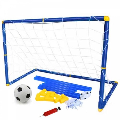 Portería Futbol Infantil Niños 1pza Balón Red Bomba Azul