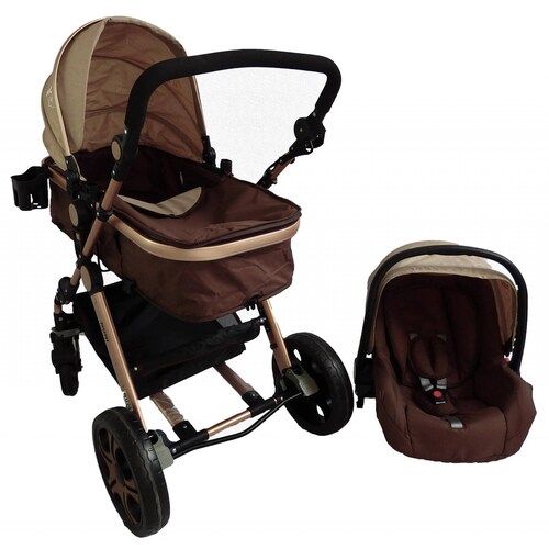 Carriola 4 en 1 Reversible Noni con Portabebe Bambineto  - Marrón