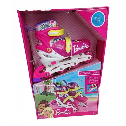 Patines en Linea Led Barbie Ajustables 19-21,22-25 Infantiles 19a21