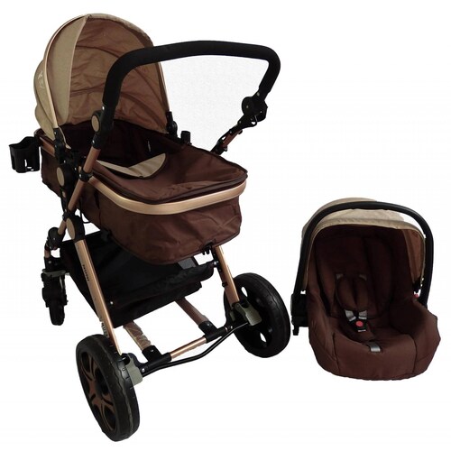 Carriola 3 en 1 Sistema de Viaje Noni Portabebe Bambineto  - Marrón