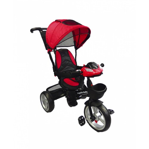 Triciclo para niño y niña con asiento giratorio a 360 Luz Sonido  - Rojo