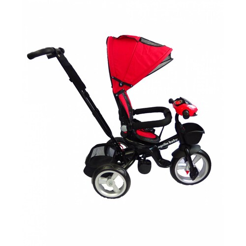 Triciclo para niño y niña con asiento giratorio a 360 Luz Sonido  - Rojo