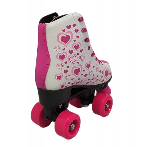 Patines Infantiles Roller Skate Retro Niñas 4 Ruedas Corazones  - Corazon23MX CM