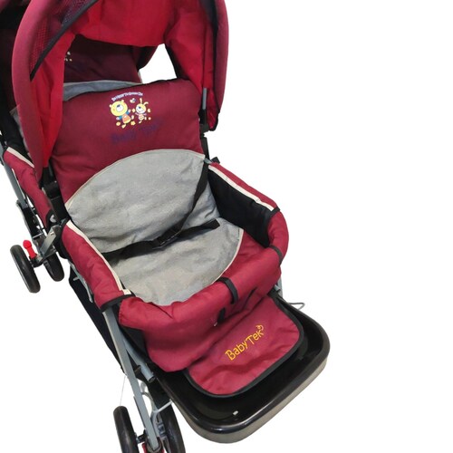 Carriola Doble para Bebe y Niño Gemelar Plegable 8 llantas  - Rojo.
