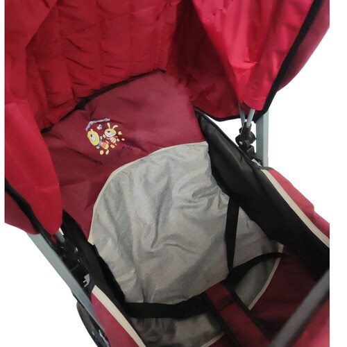 Carriola Doble para Bebe y Niño Gemelar Plegable 8 llantas  - Rojo.