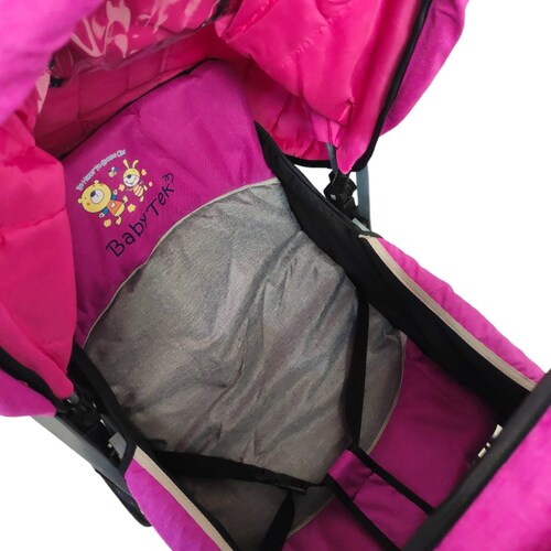 Carriola Doble para Bebe y Niño Gemelar Plegable 8 llantas  - Rosa.
