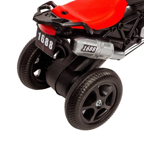 Triciclo para Niños con Diseño de Moto y Luz Frontal  - Rojo.