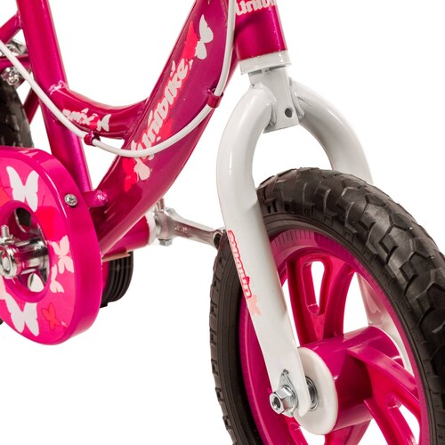 Bicicleta para Niños Rodada 12 Fucsia con ruedas de entrenamiento   - Fucsia.