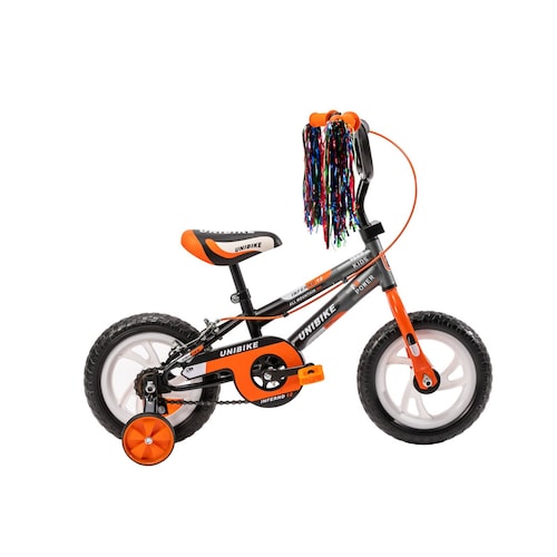 Bicicleta para Niños Rodada 12 Naranja con ruedas de entrenamiento  - Naranja.
