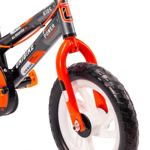 Bicicleta para Niños Rodada 12 Naranja con ruedas de entrenamiento  - Naranja.