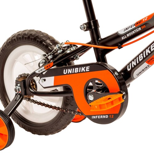 Bicicleta para Niños Rodada 12 Naranja con ruedas de entrenamiento  - Naranja.