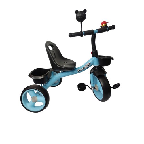 Triciclo para Niños Infantil con Canasto Salpicadera Espejo  - Azul.