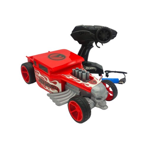 Coche a Control Remoto Hot Wheels 1pz,27cm,recargable,Rojo  - Rojo