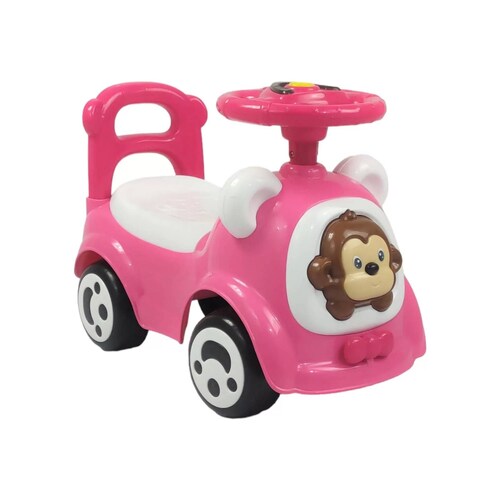 Montable Correpasillos con Sonido,Luz,Cajuela Chango Rosa  - Rosa