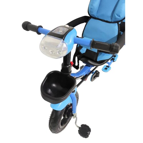 Triciclo para Niños Gemelar Doble Giratorio 360,Luz,Sonido  - Azul.
