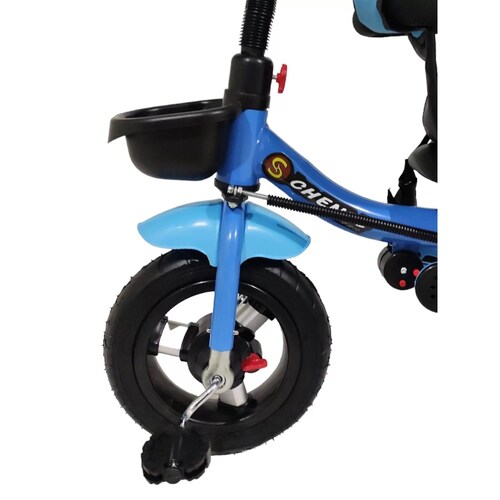Triciclo para Niños Gemelar Doble Giratorio 360,Luz,Sonido  - Azul.