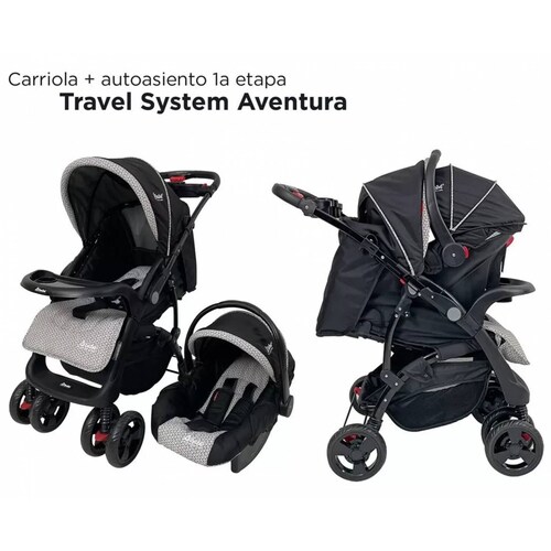 Carriola para Bebé de Viaje Autoasiento,Reversible,Reclinable  - Negro.