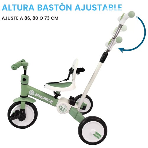 Triciclo para Niños 4 en 1 Bicicleta de Equilibrio y Balance  - Verde.
