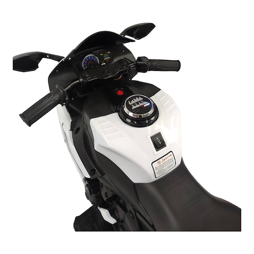 Motocicleta Montable Eléctrica Tres Ruedas Luz LED 12v  - Blanco