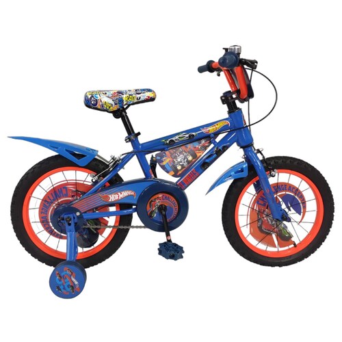 Bicicleta para Niños Rodada 16 Hot Wheels con Llantas Entrenadoras  - Azul