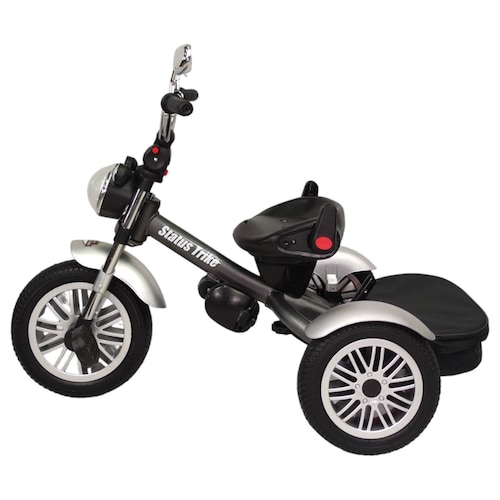 Triciclo para Niños 8en1 con Asiento Giratorio y Reclinable, sonido  - Gris.