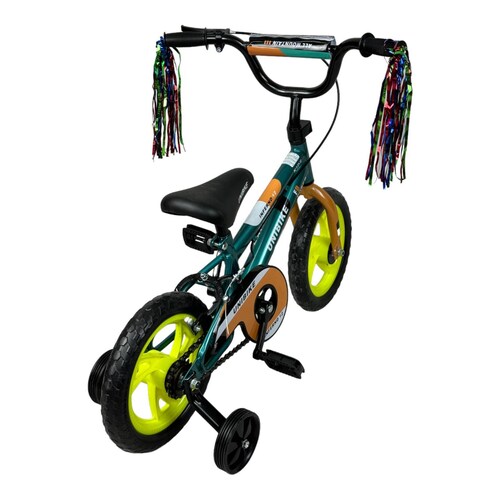 Bicicleta para Niños Rodada 12 Verde con ruedas de entrenamiento  - Verde.